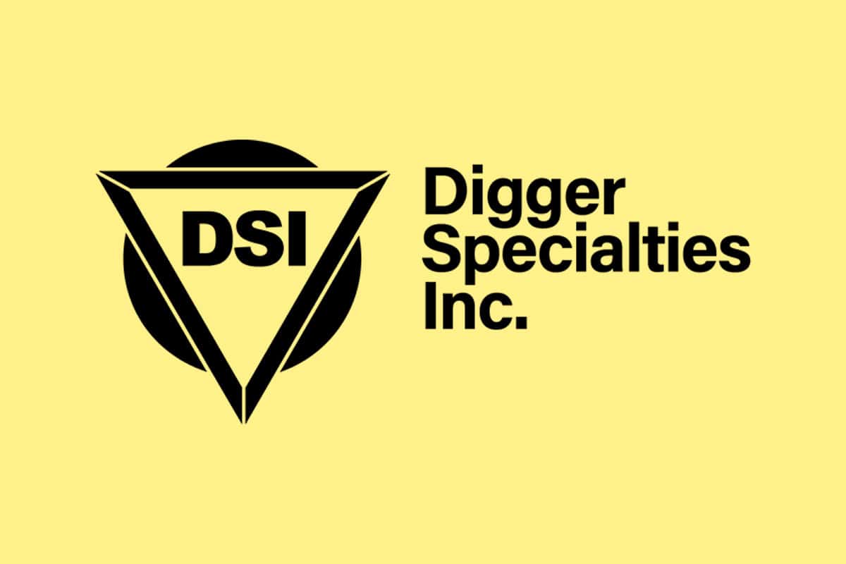 DSI logo featuring the letters "DSI" in bold black font, accompanied by the full name "Digger Specialties Inc." on a yellow background, representing a trusted brand in outdoor construction and decking solutions.